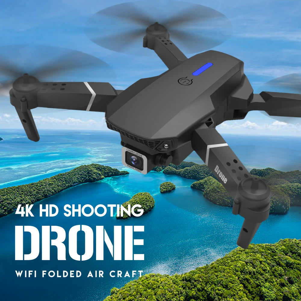 E88 Pro Foldable Quadcopter Drone - WIFI FPV, HD 4K Camera, Altitude Hold